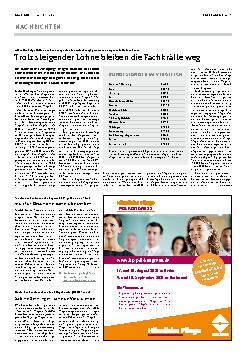 Vorschauseite 1: Trotz steigender Löhne bleiben die Fachkräfte weg.