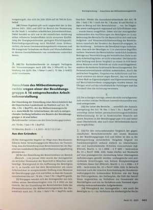 Vorschauseite 1: Ausschluss des Mitbestimmungsrechts wegen einer der Besoldungsgruppe A 16 entsprechenden Arbeitnehmerstellung