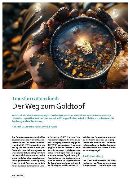 Vorschauseite 1: Transformationsfonds: Der Weg zum Goldtopf