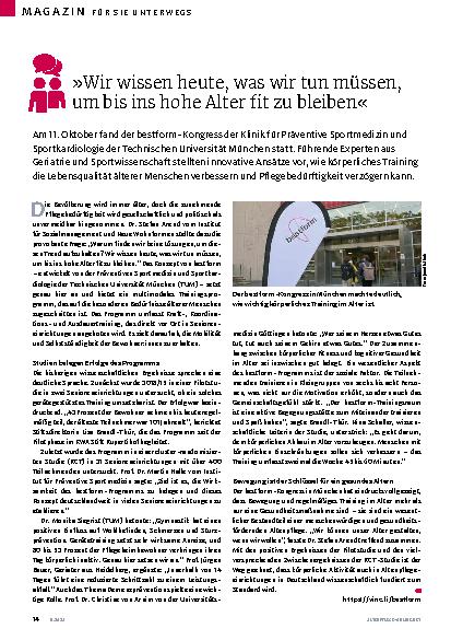 Vorschauseite 1: »Wir wissen heute, was wir tun müssen, um bis ins hohe Alter fit zu bleiben«