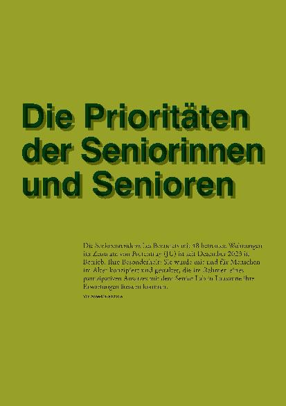 Vorschauseite 1: Die Prioritäten der Seniorinnen und Senioren