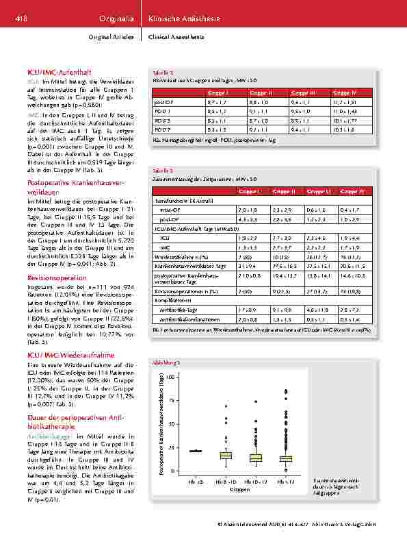 Vorschauseite 5: Einfluss der präoperativen Anämie auf den Transfusionsbedarf, die postoperative Krankenhausverweildauer und das frühe Outcome nach Thorakotomien