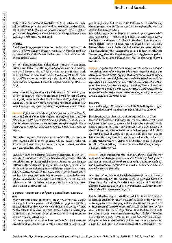 Vorschauseite 2: Eigenübungsprogramme und Eigentraining in der Ergotherapie
