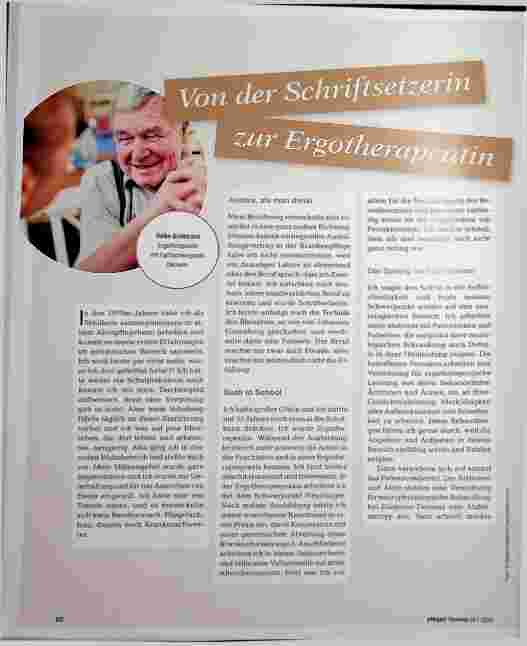 Vorschauseite 1: Von der Schriftsetzerin zur Ergotherapeutin