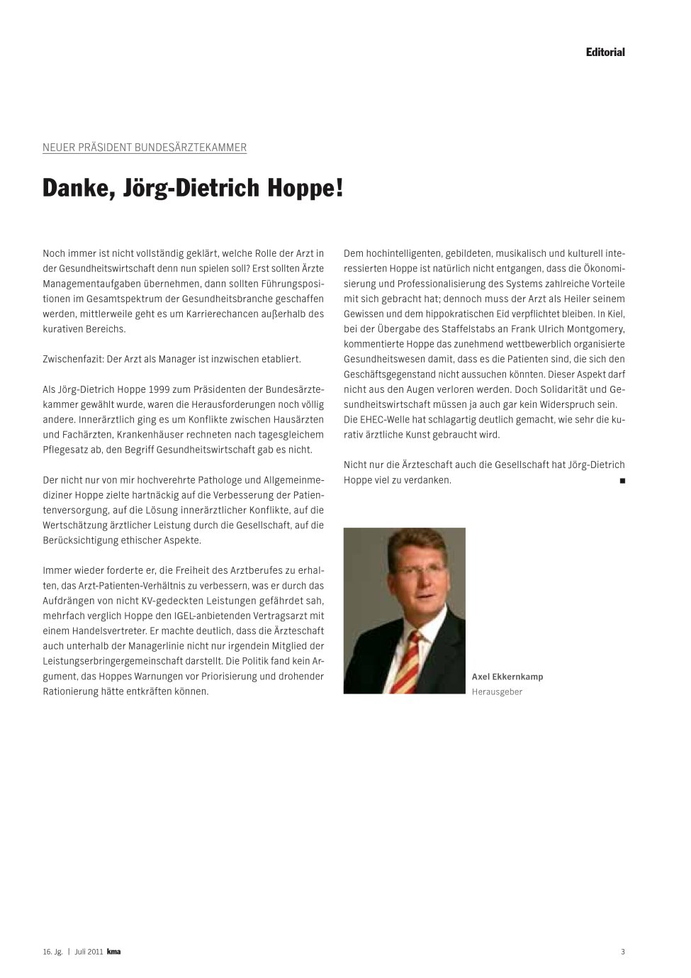 Vorschauseite 1: Danke, Jörg-Dietrich Hoppe!