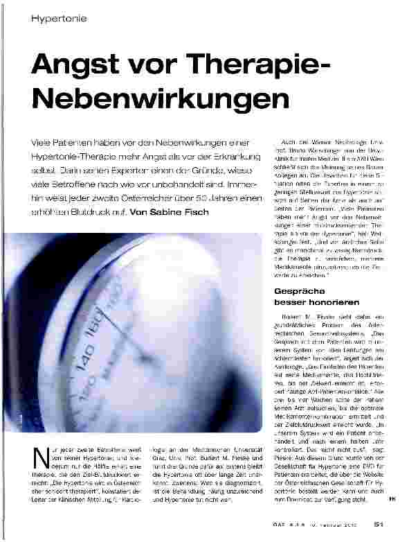 Vorschauseite 1: Angst vor Therapie-Nebenwirkungen