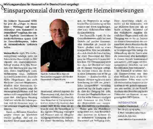 Vorschauseite 1: Einsparpotenzial durch verzögerte Heimeinweisungen