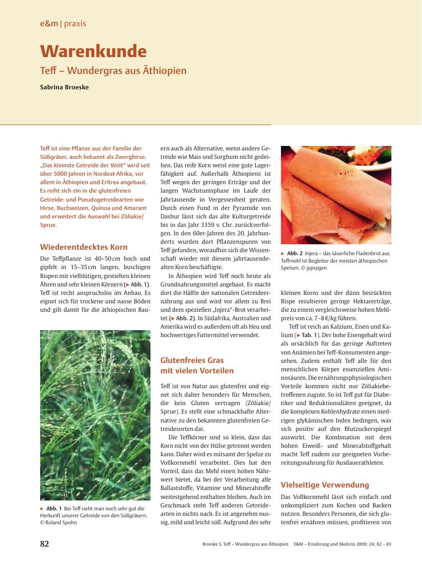 Vorschauseite 1: Warenkunde: Teff – Wundergras aus Äthiopien