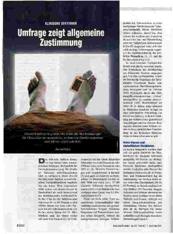Vorschauseite 1: Umfrage zeigt allgemeine Zustimmung