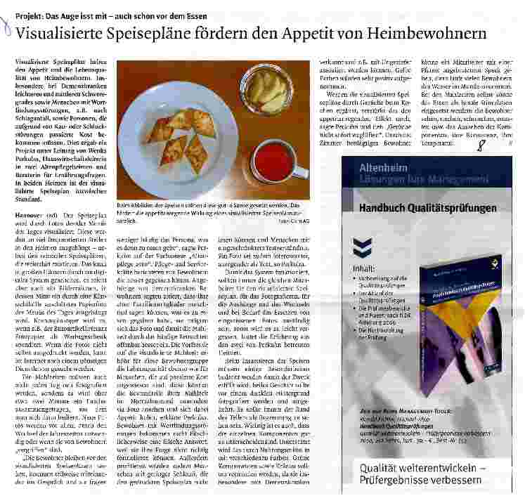 Vorschauseite 1: Visualisierte Speisepläne fördern den Appetit von Heimbewohnern