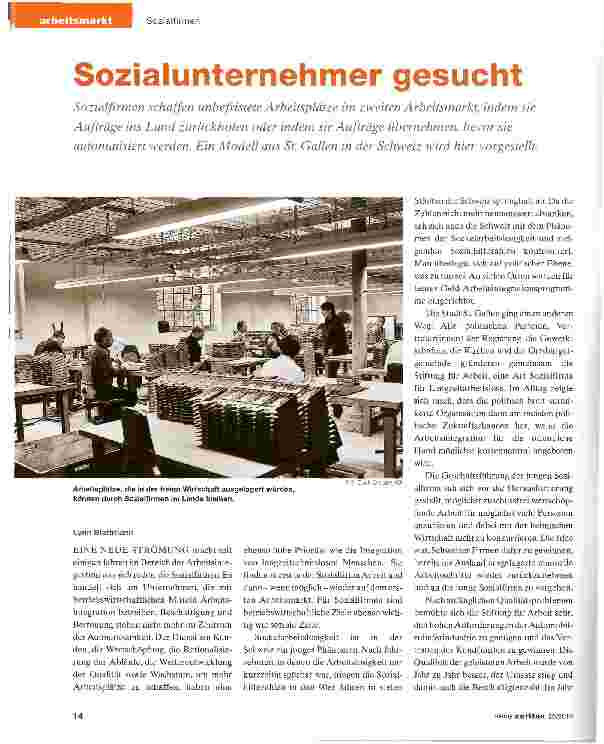 Vorschauseite 1: Sozialunternehmer gesucht