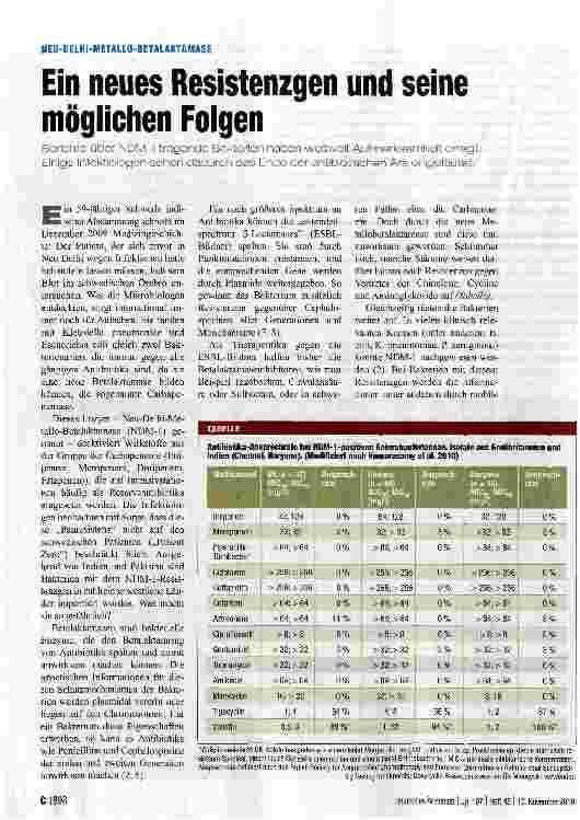 Vorschauseite 1: Ein neues Resistenzgen und seine möglichen Folgen