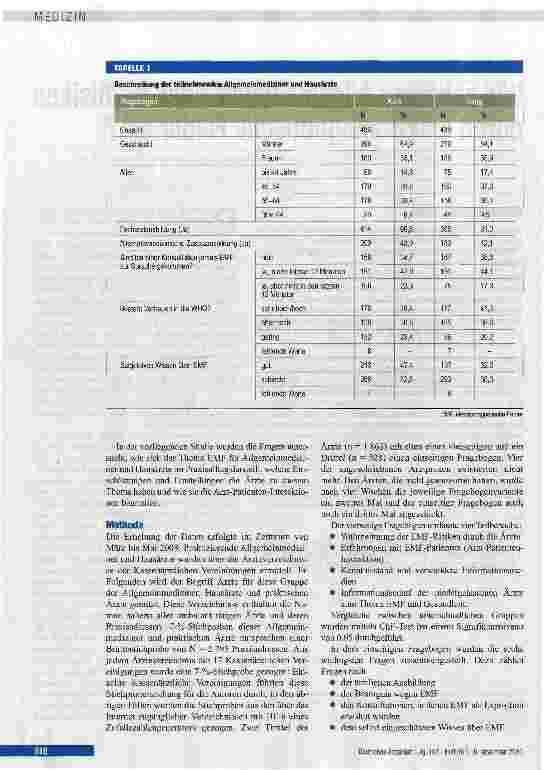 Vorschauseite 2: Wie schätzen Allgemeinmediziner die Risiken durch elektromagnetische Felder ein?