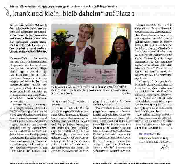 Vorschauseite 1: krank und klein, bleib daheim auf Platz 1