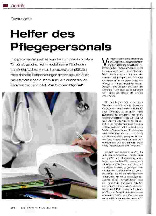 Vorschauseite 1: Helfer des Pflegepersonals