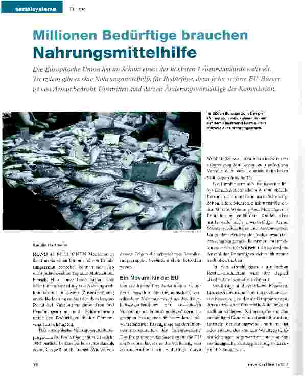 Vorschauseite 1: Millionen Bedürftige brauchen Nahrungsmittelhilfe