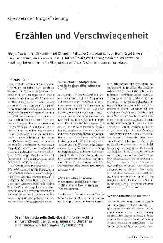 Vorschauseite 1: Erzählen und Verschwiegenheit