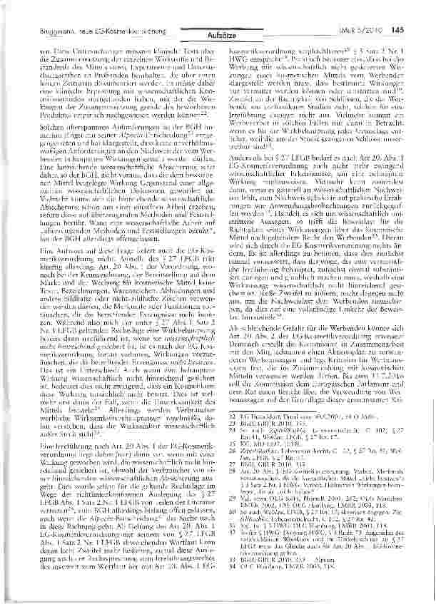 Vorschauseite 5: Harmonisierung des Kosmetikrechts: Die neue EG-Kosmetikverordnung — ein Überblick