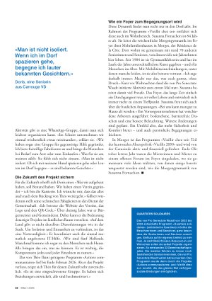 Vorschauseite 2: «Quartiers solidaires»: Gegenseitige Hilfe im nächsten Umfeld