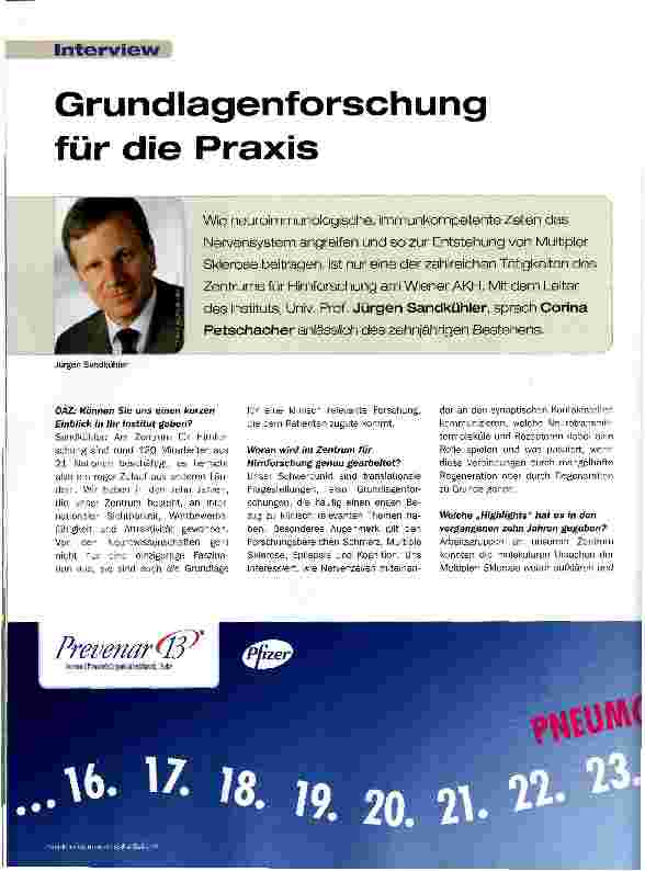 Vorschauseite 1: Grundlagenforschung für die Praxis