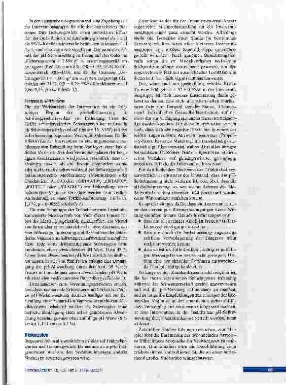 Vorschauseite 5: ORIGINALARBEITVaginale pH-Selbstmessung zur Verhinderung von Frühgeburten
