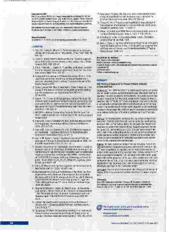 Vorschauseite 6: ORIGINALARBEITVaginale pH-Selbstmessung zur Verhinderung von Frühgeburten