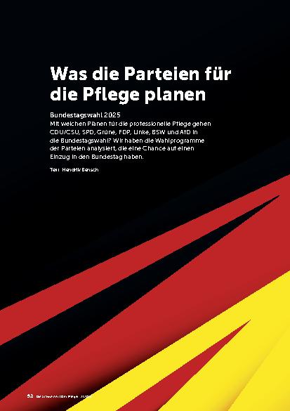 Vorschauseite 1: Was die Parteien für die Pflege planen