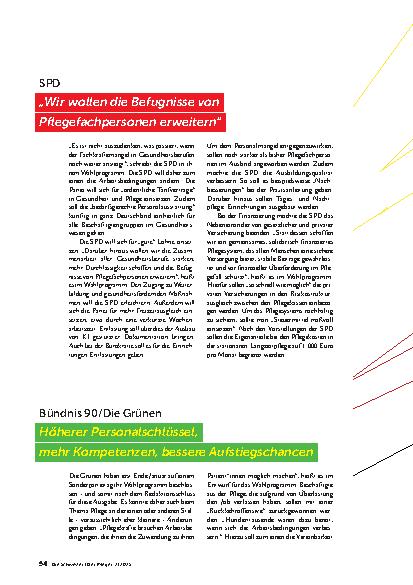 Vorschauseite 3: Was die Parteien für die Pflege planen