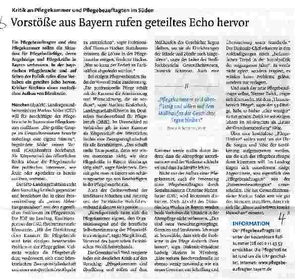 Vorschauseite 1: Vorstöße aus Bayern rufen geteiltes Echo hervor