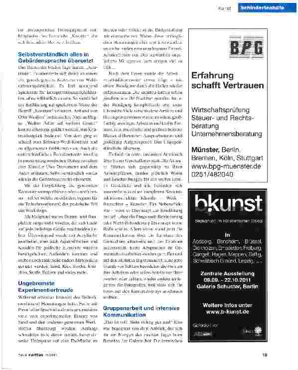 Vorschauseite 3: Farbspritzer am Rollstuhl erinnern an integratives Künstlerleben