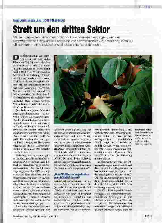 Vorschauseite 1: Streit um den dritten Sektor