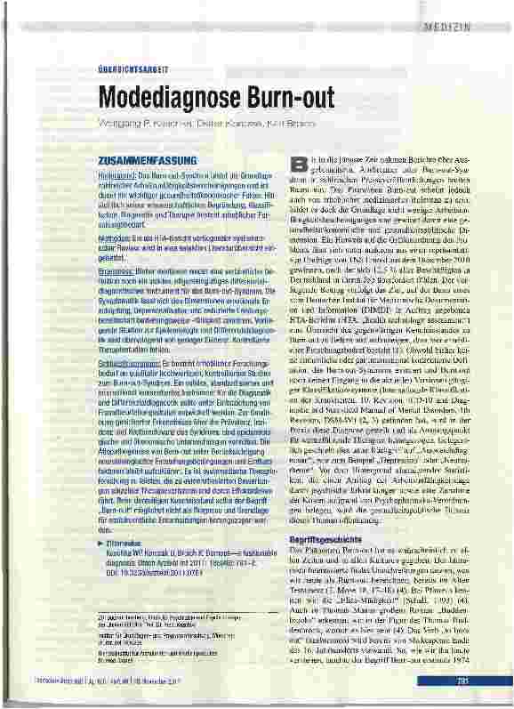Vorschauseite 1: Modediagnose Burn-out