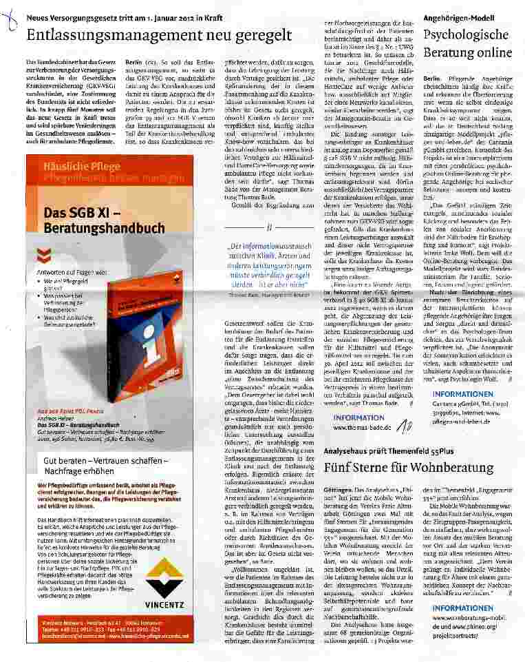 Vorschauseite 1: Entlassungsmanagement neu geregelt