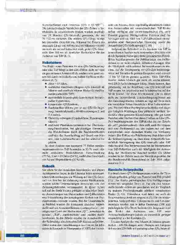 Vorschauseite 2: Psychopharmakaassoziierte QTc-Intervall-Verlängerung und Torsade de Pointes