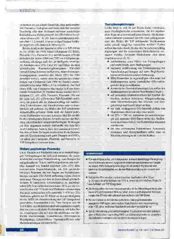 Vorschauseite 6: Psychopharmakaassoziierte QTc-Intervall-Verlängerung und Torsade de Pointes