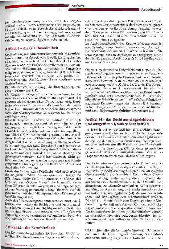 Vorschauseite 3: Kopftuch und Krankenhaus/Pflegeeinrichtung