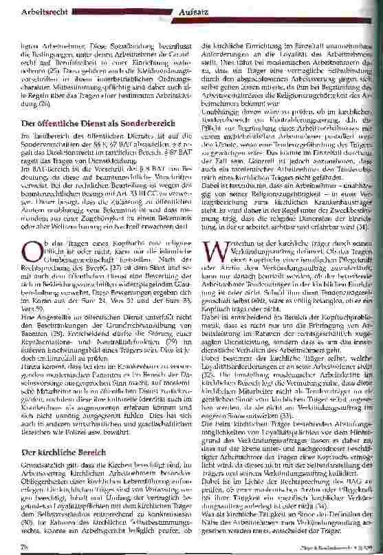 Vorschauseite 4: Kopftuch und Krankenhaus/Pflegeeinrichtung