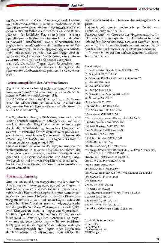 Vorschauseite 5: Kopftuch und Krankenhaus/Pflegeeinrichtung