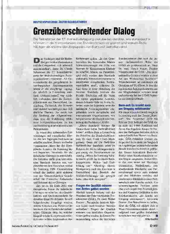Vorschauseite 1: Grenzüberschreitender Dialog
