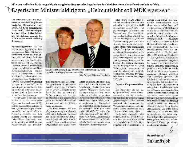 Vorschauseite 1: Bayerischer Ministerialdirigent: „Heimaufsicht soll MDK ersetzen
