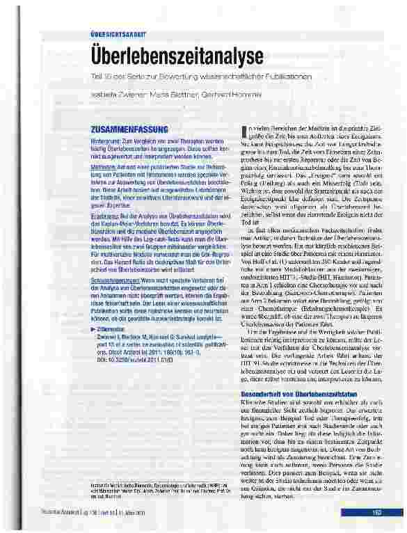Vorschauseite 1: Überlebenszeitanalyse