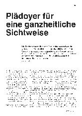 Vorschauseite 1: Plädoyer für eine ganzheitliche Sichtweise