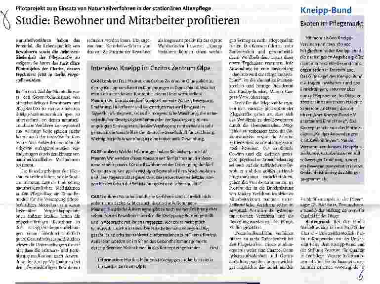 Vorschauseite 1: Studie: Bewohner und Mitarbeiter profitieren
