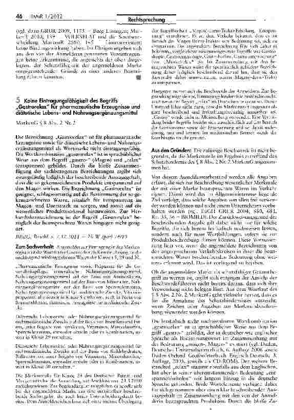 Vorschauseite 4: Keine Eintragungsfähigkeit der Wortfolge „Insel des wohltuenden Genusses für Tee und teeähnliche Erzeugnisse MarkenG J$ 8 Abs. 2 Nr. 1, 37 Abs. 1