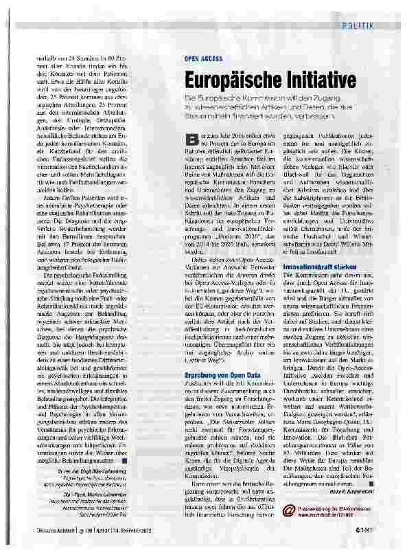 Vorschauseite 1: Europäische Initiative