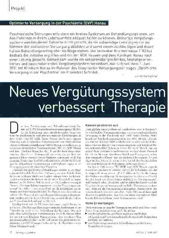 Vorschauseite 1: Neues Vergütungssystem verbessert Therapieoptionen