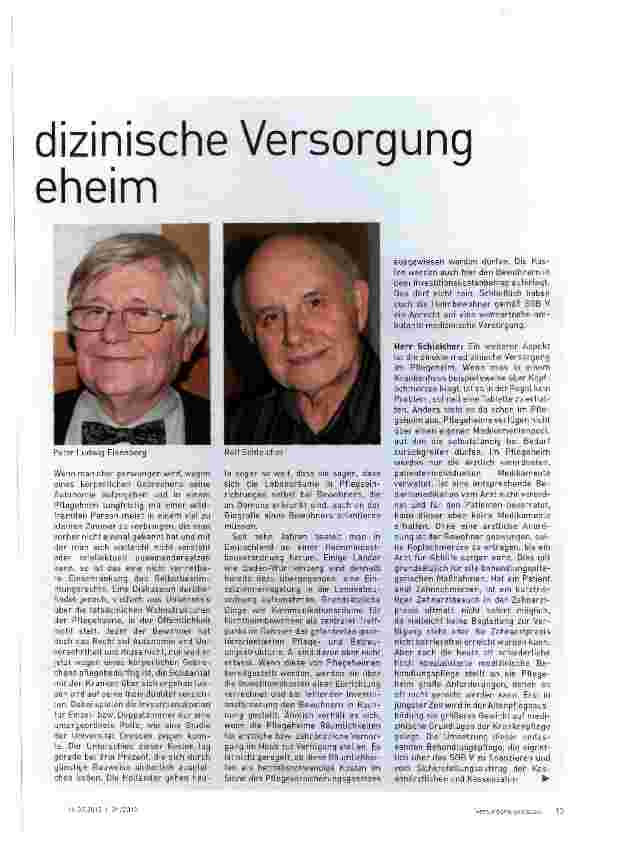 Vorschauseite 2: DAS ZIEL: Gute medizinische Versorgung im Pflegeheim
