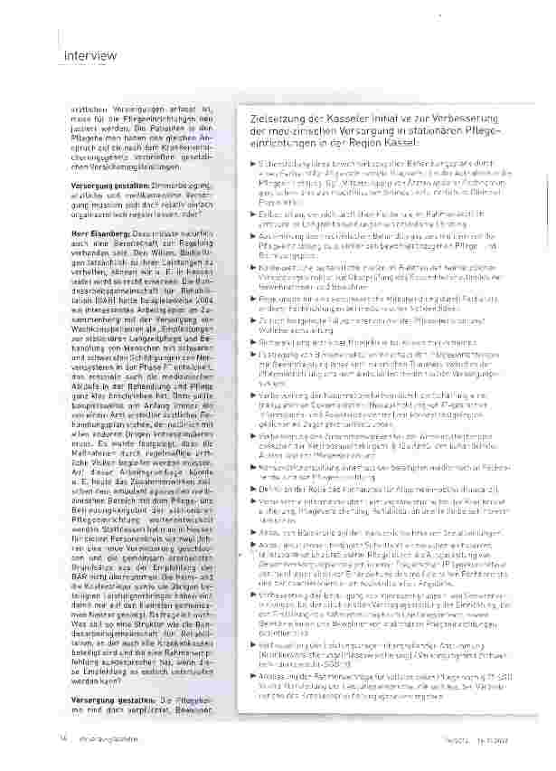 Vorschauseite 3: DAS ZIEL: Gute medizinische Versorgung im Pflegeheim