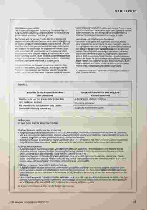 Vorschauseite 2: DRONABINOL (DELTA-9-TETRAHYDROCANNABINOL; THC) Cannabinoid-Therapie: Was? Für wen? Wie viel? Wie verordnen?