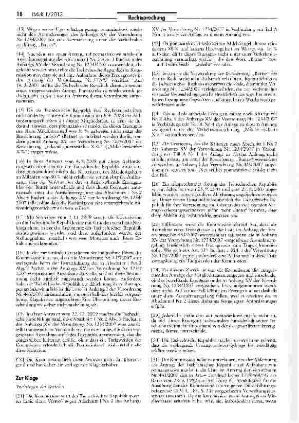 Vorschauseite 3: Butterähnlicher Brotaufstrich darf nicht als „streichfähige Butter vermarktet werdenVerordnung (EG) Nr. 1234/2007 Art. 115